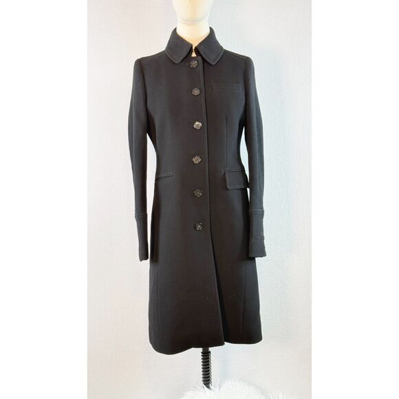 J Crew | Classic Lady Day Coat Sz 4 in Black | Italian Thinsulate® | Defect - Picture 1 of 9
